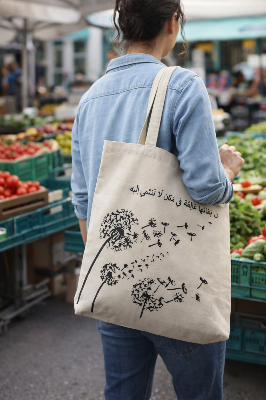 Canvas tas paardenbloem